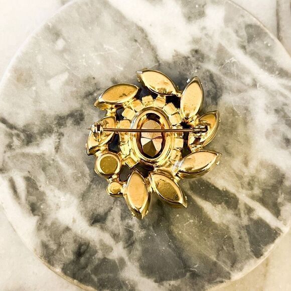 Verified Juliana Watermelon Crystal Brooch Red Purple Fuchsia Gold Pin 2248 - Picture 4 of 5